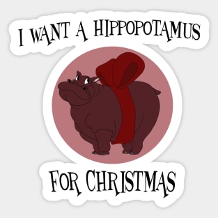 Hippopotamus for Christmas Sticker